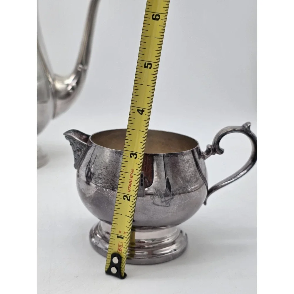 Vintage Silverplate Kent Silversmith Coffee /Tea Pot Set with Creamer and Sugar